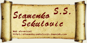 Stamenko Sekulović vizit kartica